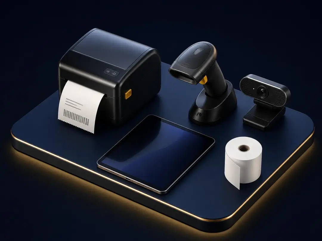 Kit GrandCondo: impressora térmica, leitor de código de barras e webcam